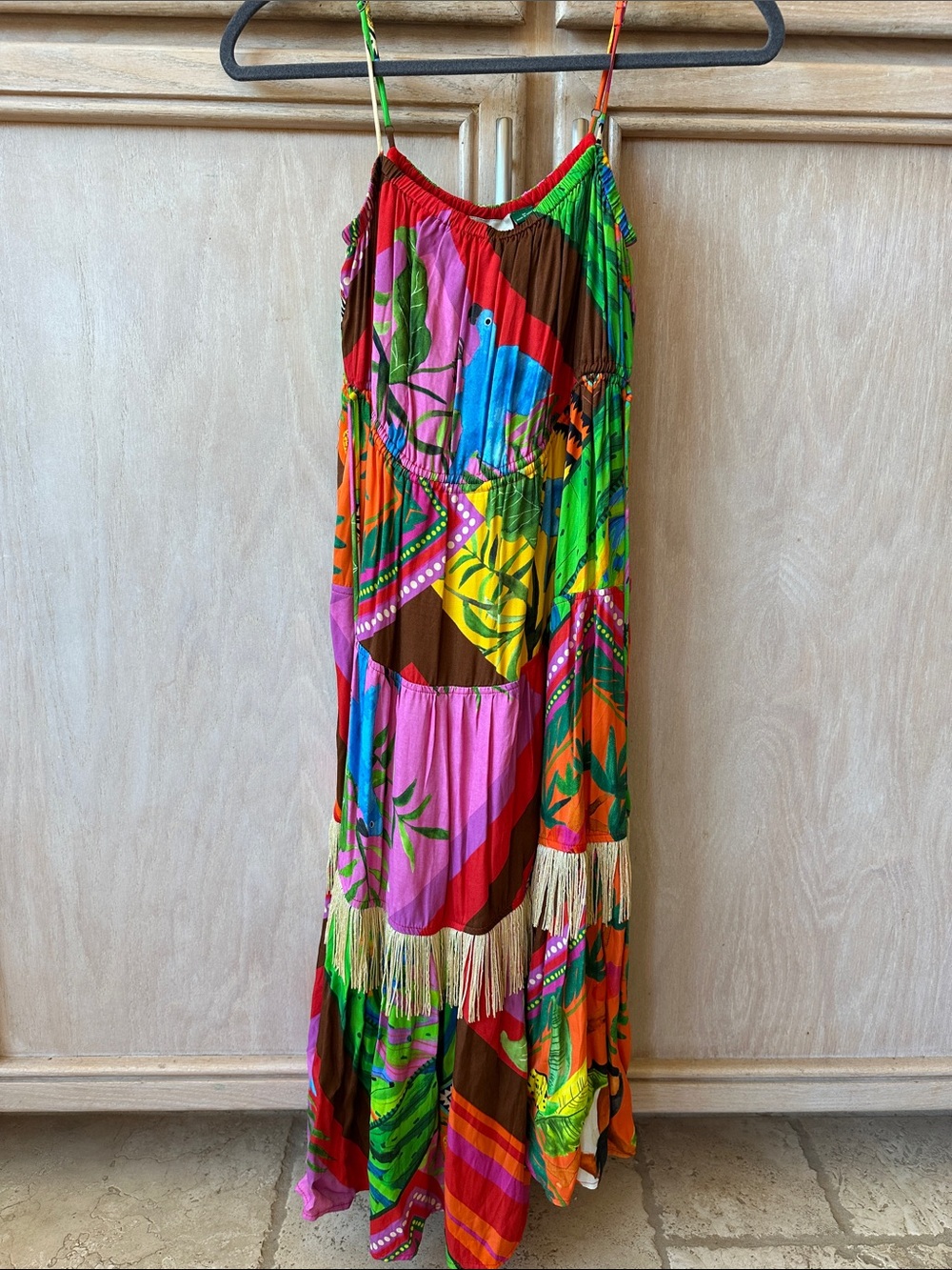 FARM Rio Multicolor Tropical Fringe Dress